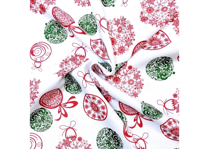 CHRISTMAS - tkanina dekoracyjna OBRUSOWA PLAMOODPORNA 160cm